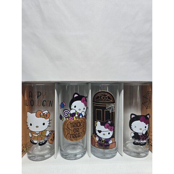 HELLO KITTY HALLOWEEN Set Of Four 10 oz(295 ml) Each Glass Cups - Picture 9 of 10